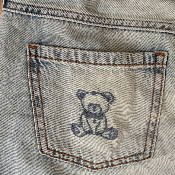 abercrombie kids Light Blue Straight-Leg Jeans with Knee Distress - Picture 7 of 8